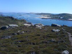 Tresco from the top, overlooking Bryher and St Mary's.