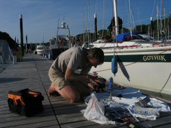 Furling gear in pieces - down to the ball bearings.