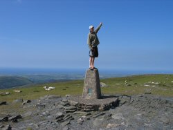 Ben at the very very top of the Isle of Man - Snaefell.