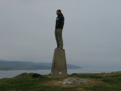 Ben at the very very top of Sanda Island.