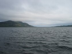 Looking south from Lamlash - Holy Island to the left.