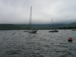 Lamlash, Isle of Arran, under heavy cloud.