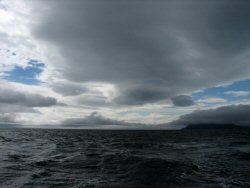 Clouds looking south at about midday (Isle of Arran to the right).