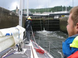 Entering the Crinan Canal at Adrishaig.