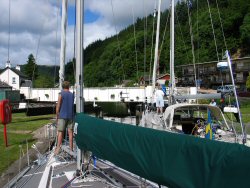 Another lock and swing bridge before the main rise to the summit.