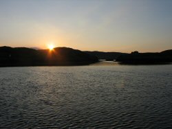 Sunrise over our anchorage.