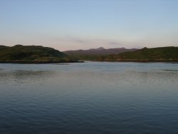 Dawn light upon the mountains.