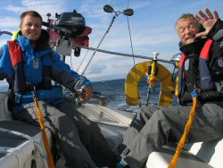 Force 5 at 90 degrees off the wind - of course we are happy.