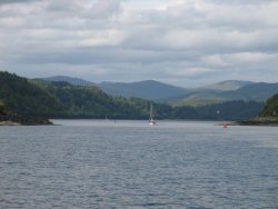 The entrance to Loch Aline - straightforward enough but narrow and shallow,