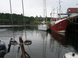 A view of the large 'castle' and park on the western shore opposite the town.