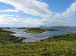 The view of our anchorage (Gothik on the extreme right) after walking back from our bath in the lake.