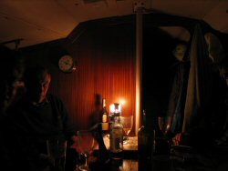 Evening in with the tilley lamp.